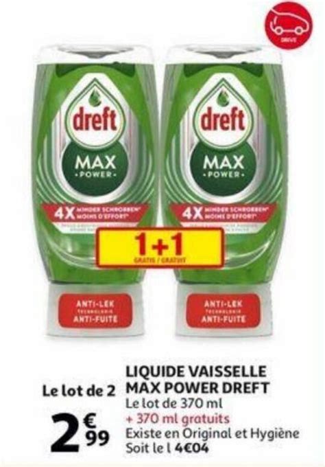 Dreft Liquide Vaisselle Max Power Le Lot De Ml Promotie Bij Auchan