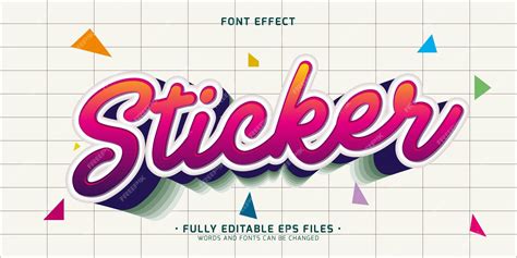 Premium Vector 3d Embossed Sticker Style Text Effect