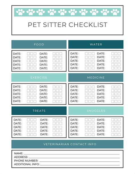 Free Pet Sitting Templates