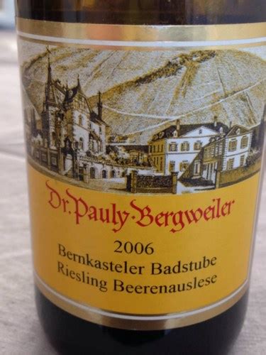 Dr Pauly Bergweiler Bernkasteler Badstube Riesling Beerenauslese