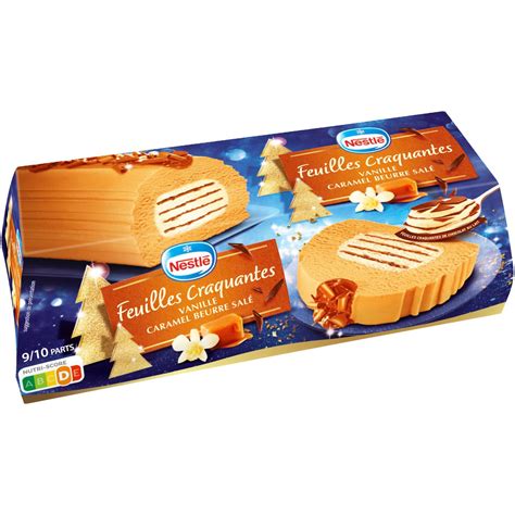 Buche glacée feuilles craquantes vanille caramel beurre salé NESTLE