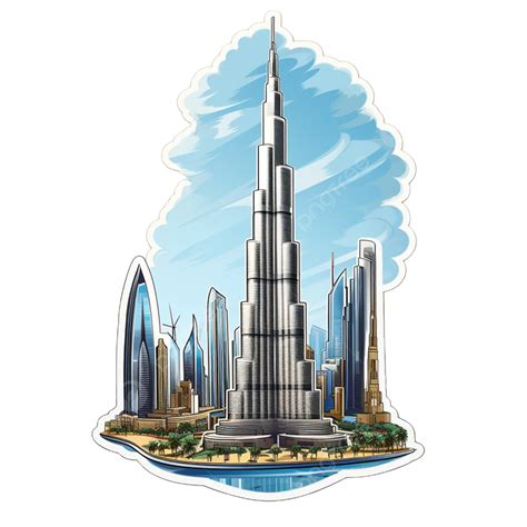 Beautiful The Burj Khalifa Uae Sticker Sticker Clipart Burj Khalifa