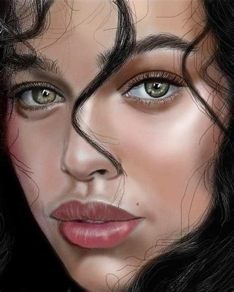 My Artwork Septum Ring Nose Ring Green Eyes Digital Drawing