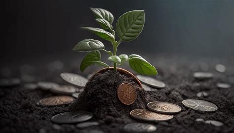 Growing Money Plant On Coins Finance And Investment Concept