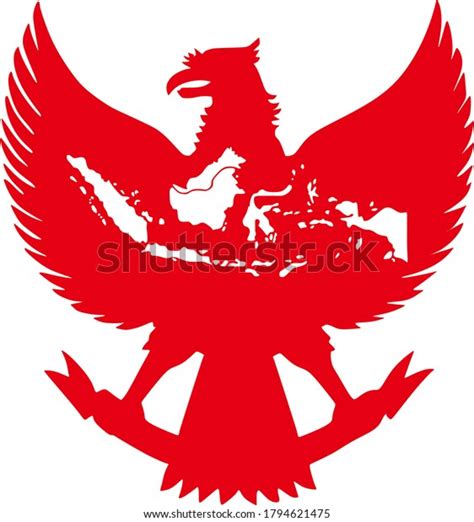 Garuda Logo Map Indonesia On Chest Stock Illustration 1794621475