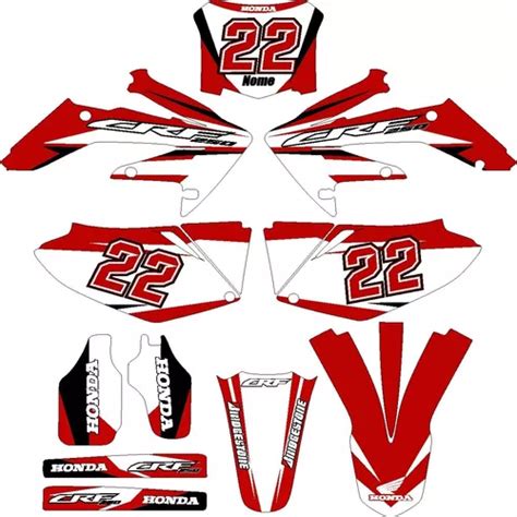 Adesivos Gráficos Trilha Crf 250r 2008 A 2009 Modelo Cfa 88 Frete Grátis