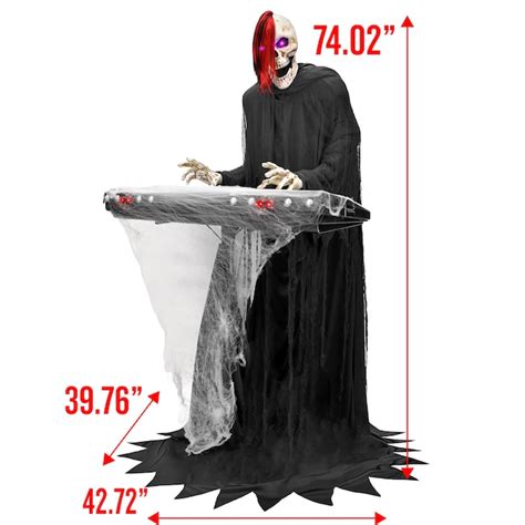 Haunted Living 6 Ft Bluetooth Reaper Band Led Keyboard Player