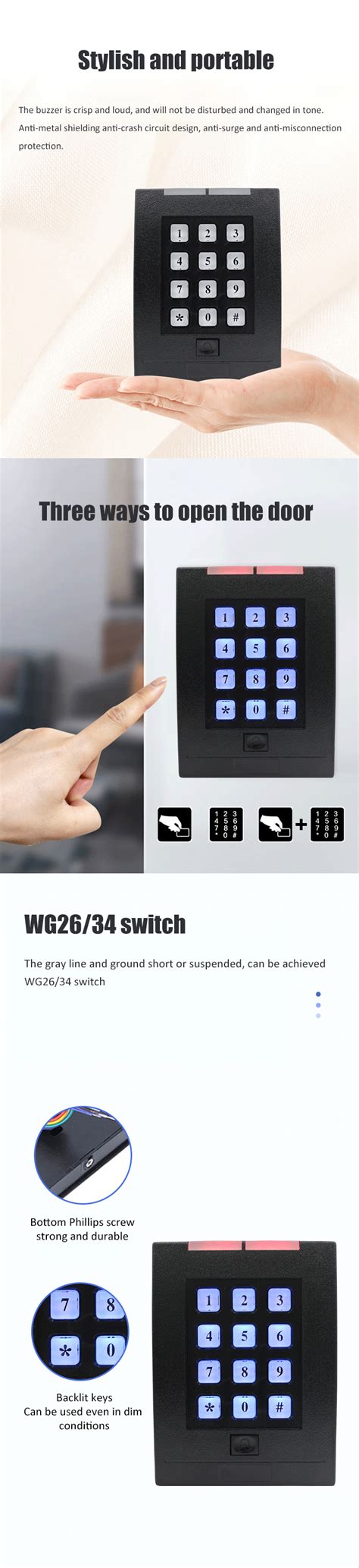 Oem Manufacturer Hid Proximity Card Reader With Keypad S4a Access Control