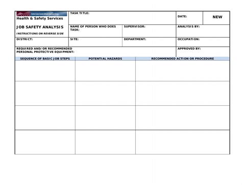 Job Safety Analysis Jsa Form Cccsig