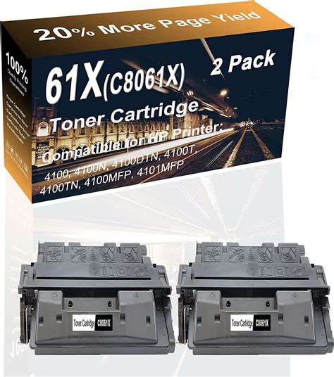 2 Pack Black Compatible High Yield 61x C8061x Printer