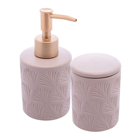 Kit Pe As Para Banheiro Leaf De Cer Mica Nude Wolff Leroy Merlin