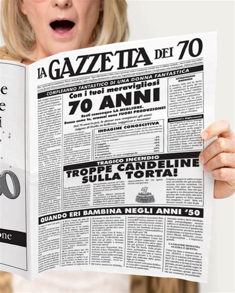 Finto Giornale Quotidiano Per Compleanno Anni Donna Biglietto