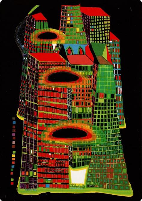 Postkarte Kunstkarte Hundertwasser Good Morning City