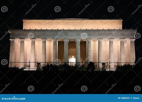 Abraham Lincoln Monument at Night Stock Image - Image of landscape ...