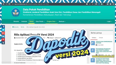 Update Dapodik Versi 2024 Untuk Tahun Pelajaran 2023 2024