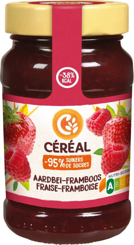 Céréal Jam Aardbei Framboos 6 x 270 gr Voordeelverpakking bol