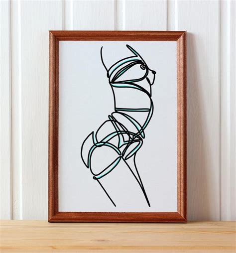 Erotic Art Bondage Artwork Line Drawing Rope Bondage Etsy