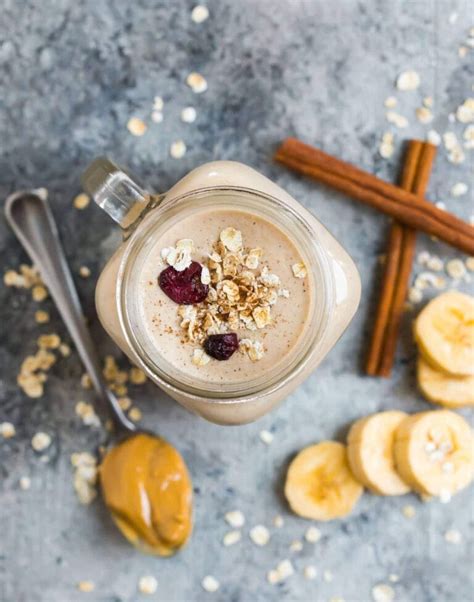 Oatmeal Smoothie With Peanut Butter And Banana Wellplated