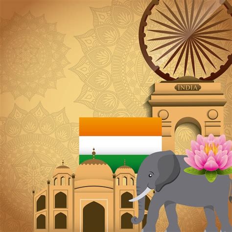 Icono De Viaje De Cultura India Vector Premium