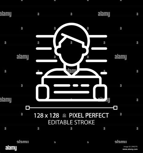 Suspected Pixel Perfect White Linear Icon For Dark Theme Stock Vector