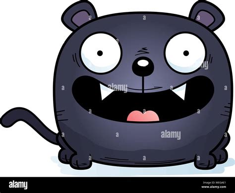 A Cartoon Panther Cub Happy And Smiling Stock Vector Image And Art Alamy