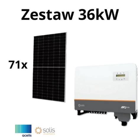 Zestaw 36kW Solis 3P 36kW 4G 3 Phase 3 MPPT DC 71x Panel