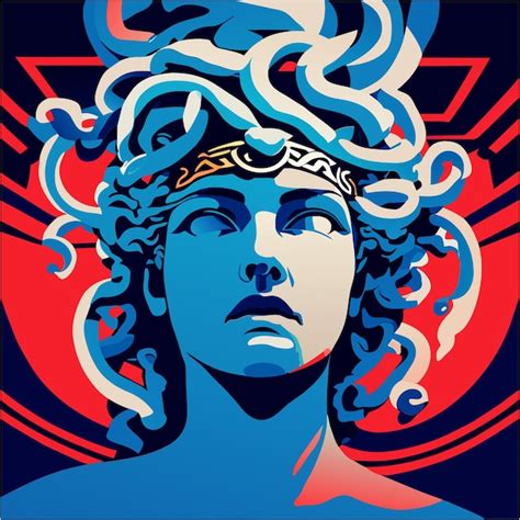 Premium Vector Abstract Medusa In Pop Art Greek Mythology Ink