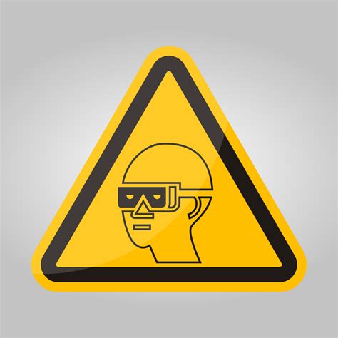 Caution Sign Eye Protection Required Symbol Isolate On White Background