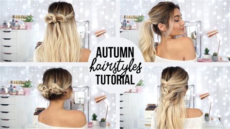 4 Quick And Easy Hairstyles For Autumn Youtube