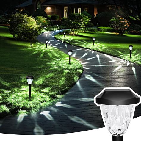 GIGALUMI 8 Pack Solar Lights Outdoor Solar Pathway Lights With Great