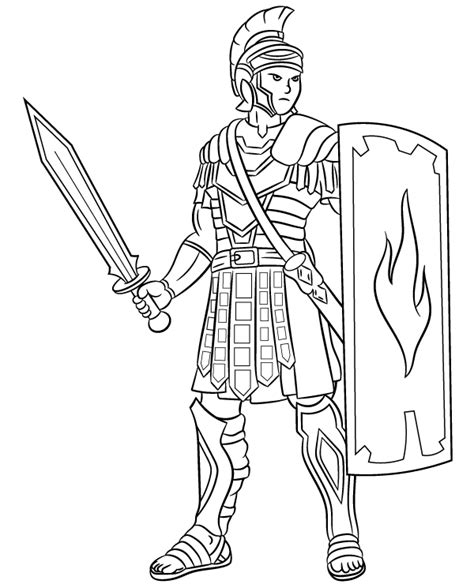 Roman Centurion Coloring Sheet To Print Topcoloringpa