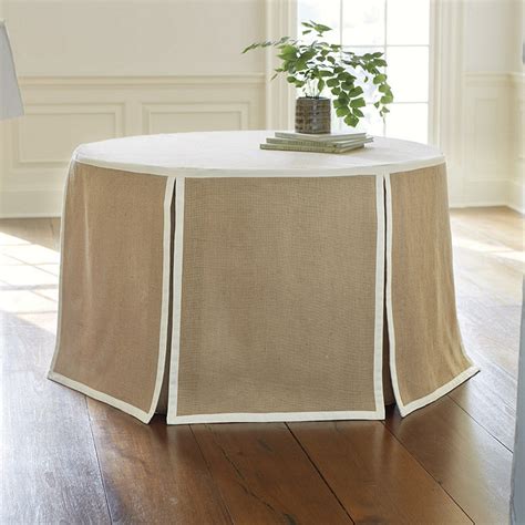 Paneled Party Tablecloth Burlap 108 Round Ballard Designs