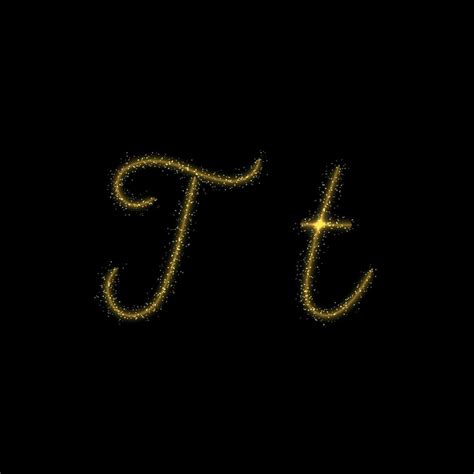 Gold Glitter Letter T Star Sparkle Trail Font For Your Design 6473417