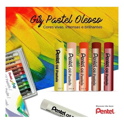 Giz Pastel Oleoso Pentel Arts 12 Cores Pentel