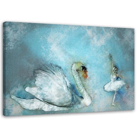 Tableau Sur Toile Cygne Et Ballerine Wall Art Fr