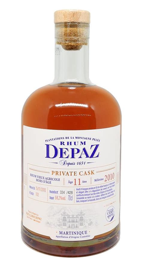 Rhum Agricole Pur Jus De Canne Rhum Depaz Private Cask Ans