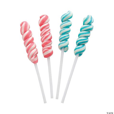 Mini Gender Reveal Twisty Lollipops 24 Pc Oriental Trading