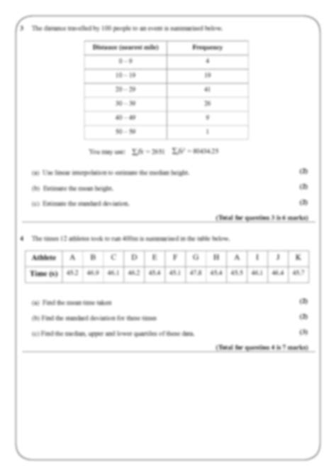 Standard Deviation And Absolute Deviation Independent Practice