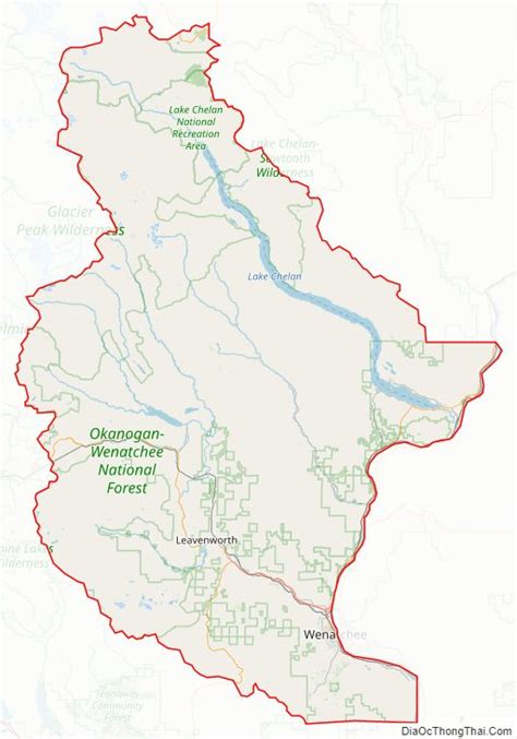 Map of Chelan County, Washington - Địa Ốc Thông Thái