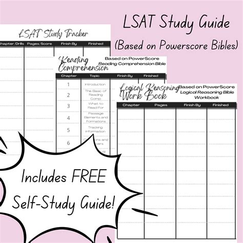 Lsat Study Guide Lsat Study Tracker Lsat Study Planner Student Planner