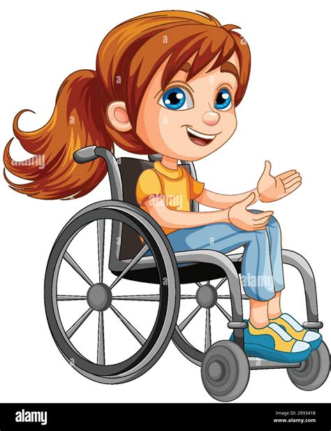 Disable Woman Cartoon Sitting On Wheelchair Illustration Stock Vector