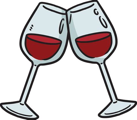 Two Glass Of Wine Cartoon Colored Clipart 13655634 Vector Art At Vecteezy