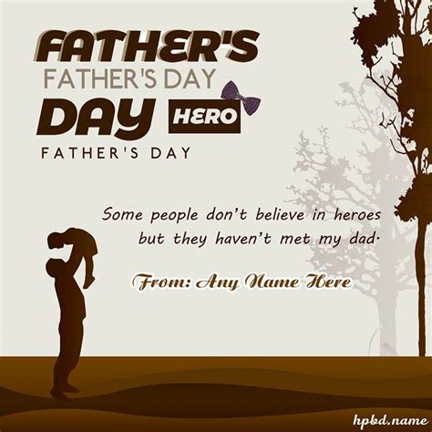 Free Happy Father's Day Quotes Card With Name Edit