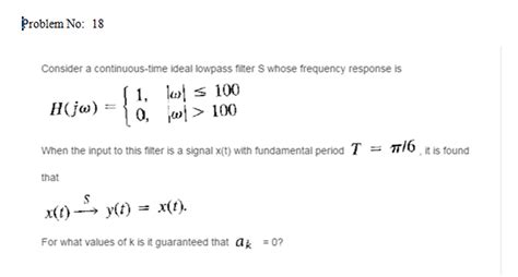 Solved Consider A Continuous Time Ideal Lowpass Filter S Chegg