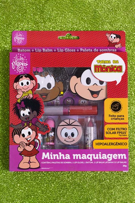 Maquiagem Turma Da Monica - Kit Turma da Mônica Minha Maquiagem Lip Gloss e Balms + Batons + Sombras