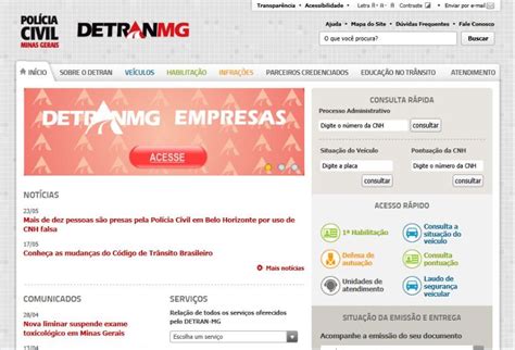 Detran Mg Disponibiliza Acesso Ao Detran Empresas Atrav S De P Gina