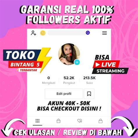 Jual Akun TIK TOK Fyp Real Follower Aktif Indo Murah Bergaransi Aman