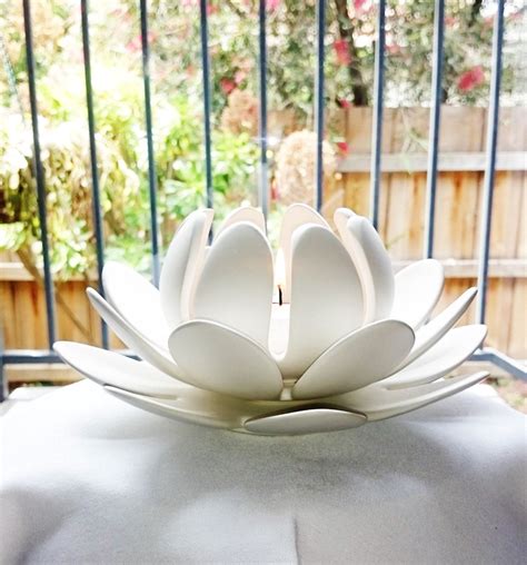 3 Piece Lotus Flower Candle Holder Stoneware Lotus Flower Tealight Candle Holder Save 25