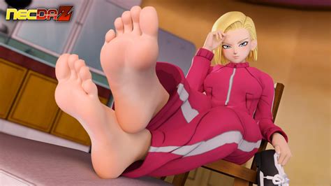 Rule 34 1female 3d Android 18 Barefoot Blonde Hair Blue Eyes Dragon