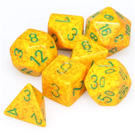 Lotus Speckled Polyhedral 7 Die Set Crazy Jackalope Games